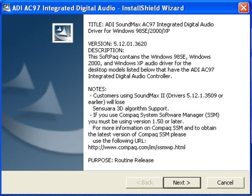 Ac97 audio driver windows xp